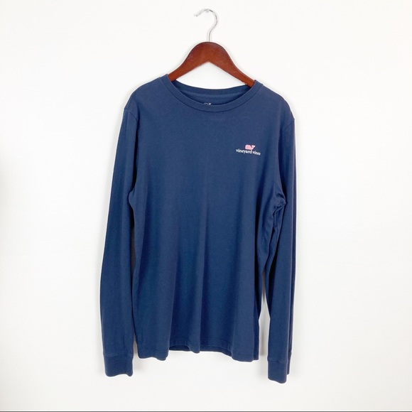 Vineyard Vines Whale Long Sleeve Pocket Tee Navy Blue Youth Large - Picture 9 of 10